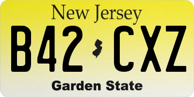 NJ license plate B42CXZ