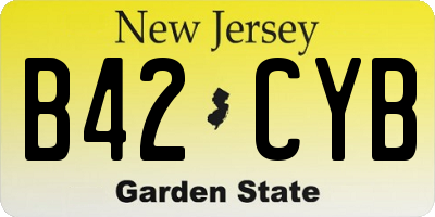NJ license plate B42CYB