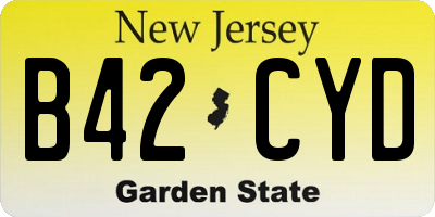 NJ license plate B42CYD