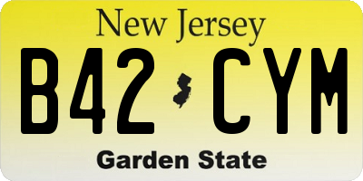 NJ license plate B42CYM