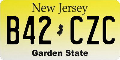 NJ license plate B42CZC