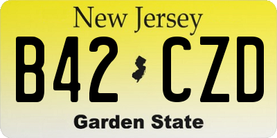 NJ license plate B42CZD