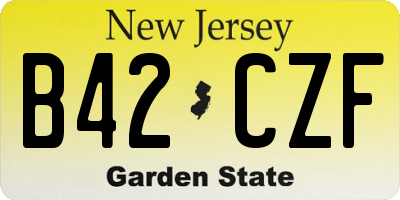 NJ license plate B42CZF