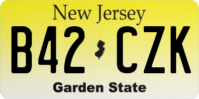 NJ license plate B42CZK