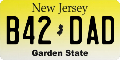 NJ license plate B42DAD