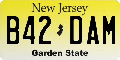 NJ license plate B42DAM