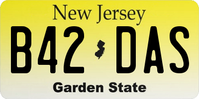 NJ license plate B42DAS