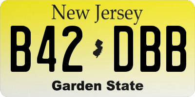 NJ license plate B42DBB