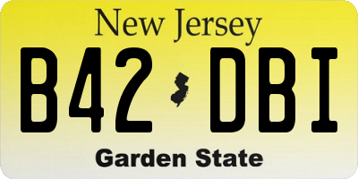 NJ license plate B42DBI