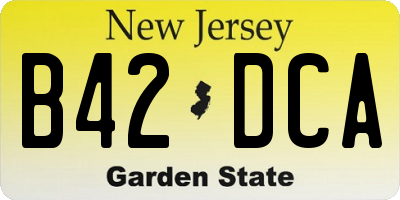 NJ license plate B42DCA