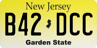 NJ license plate B42DCC