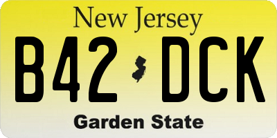 NJ license plate B42DCK
