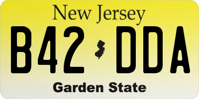NJ license plate B42DDA