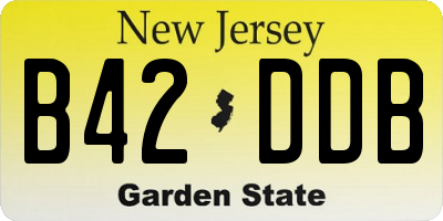 NJ license plate B42DDB