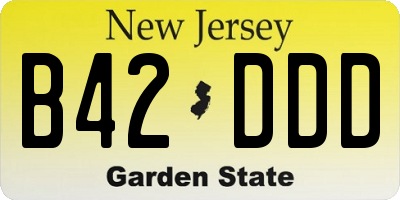 NJ license plate B42DDD