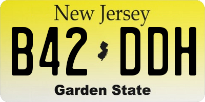 NJ license plate B42DDH
