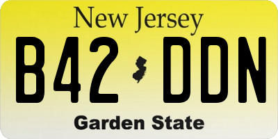 NJ license plate B42DDN