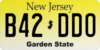 NJ license plate B42DDO