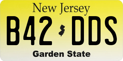 NJ license plate B42DDS
