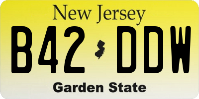 NJ license plate B42DDW