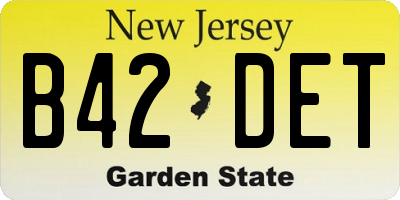 NJ license plate B42DET