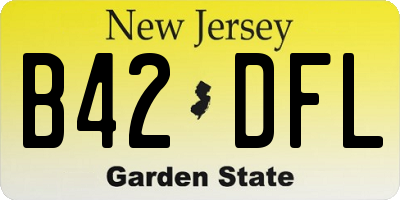 NJ license plate B42DFL