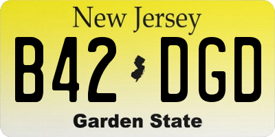 NJ license plate B42DGD