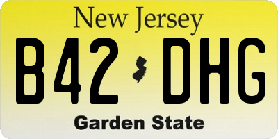 NJ license plate B42DHG