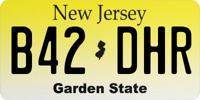 NJ license plate B42DHR