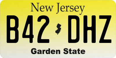 NJ license plate B42DHZ