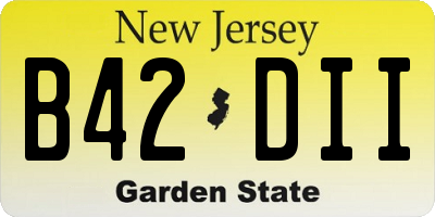 NJ license plate B42DII