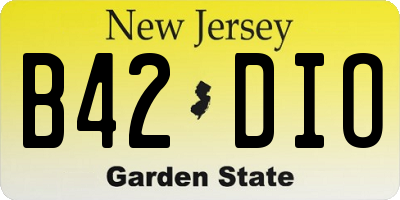 NJ license plate B42DIO