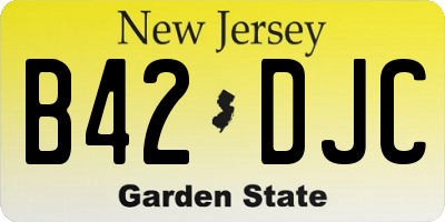 NJ license plate B42DJC