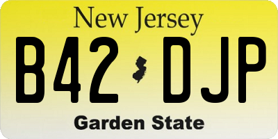 NJ license plate B42DJP