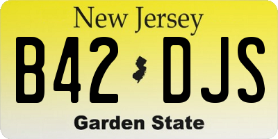 NJ license plate B42DJS