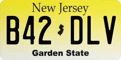 NJ license plate B42DLV