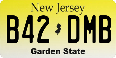 NJ license plate B42DMB