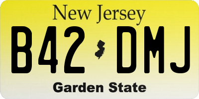 NJ license plate B42DMJ