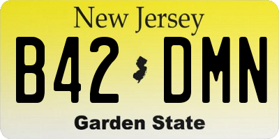 NJ license plate B42DMN
