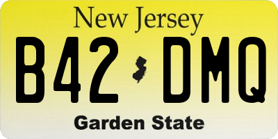 NJ license plate B42DMQ