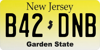 NJ license plate B42DNB