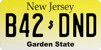 NJ license plate B42DND