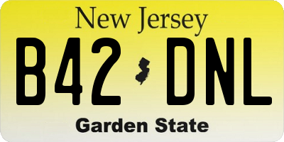 NJ license plate B42DNL
