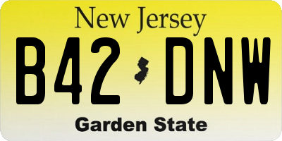 NJ license plate B42DNW