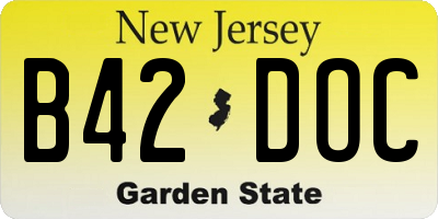 NJ license plate B42DOC