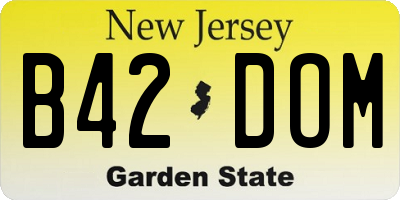 NJ license plate B42DOM
