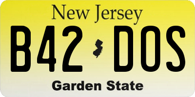 NJ license plate B42DOS