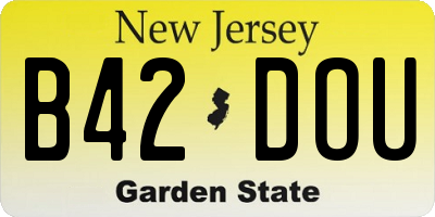 NJ license plate B42DOU