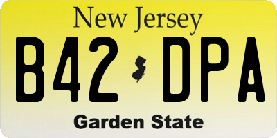 NJ license plate B42DPA