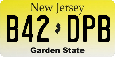 NJ license plate B42DPB